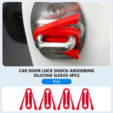 SEAMETAL Car Door Lock Shock Absorber Pad Silicone Strip Door Lock Buckel Protector Cover Sound Damper Buffer Deadener