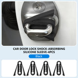 SEAMETAL Car Door Lock Shock Absorber Pad Silicone Strip Door Lock Buckel Protector Cover Sound Damper Buffer Deadener