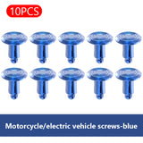 SEAMETAL 5/10PCS 6mm Aluminum Alloy Snap Expansion Screws Bolts Motorcycle Body Trim Panel Fastener Screw Clips Motorcycle Accessories