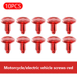 SEAMETAL 5/10PCS 6mm Aluminum Alloy Snap Expansion Screws Bolts Motorcycle Body Trim Panel Fastener Screw Clips Motorcycle Accessories