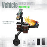 SEAMETAL Car Cup Extended Tray For Food Drink Snack Holder Universal Auto Central Console Table For Bottle Support Accessories