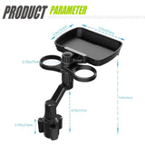 SEAMETAL Car Cup Extended Tray For Food Drink Snack Holder Universal Auto Central Console Table For Bottle Support Accessories