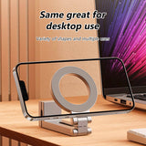 SEAMETAL Foldable Phone Holder Magnetic Stand 360 Dual-sided Rotating Phone Clip Portable ABS Tripod Mobile Holder For Car Navigation