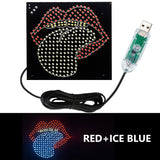 SEAMETAL Creative Fun Red Lips Lamp Car Interior Rear Windshield LED Funny Decorative Lights Display Atmosphere Screen Lights