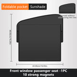 SEAMETAL Magnetic Car Window Sunshade Double Layer Sunshade Full/Semi Shading Car Curtain Front Rear Parasol With Storage Pocket