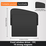 SEAMETAL Magnetic Car Window Sunshade Double Layer Sunshade Full/Semi Shading Car Curtain Front Rear Parasol With Storage Pocket
