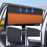 SEAMETAL Magnetic Car Window Sunshade Double Layer Sunshade Full/Semi Shading Car Curtain Front Rear Parasol With Storage Pocket