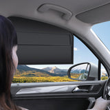 SEAMETAL Magnetic Car Window Sunshade Double Layer Sunshade Full/Semi Shading Car Curtain Front Rear Parasol With Storage Pocket
