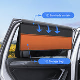 SEAMETAL Magnetic Car Window Sunshade Double Layer Sunshade Full/Semi Shading Car Curtain Front Rear Parasol With Storage Pocket