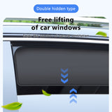 SEAMETAL Magnetic Car Window Sunshade Double Layer Sunshade Full/Semi Shading Car Curtain Front Rear Parasol With Storage Pocket