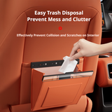 SEAMETAL Leather Car Trash Can Magnetic Seat Back Hanging Hidden Storage Bag Vehicle Interior Organizer Creative Auto Accessories