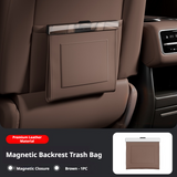 SEAMETAL Leather Car Trash Can Magnetic Seat Back Hanging Hidden Storage Bag Vehicle Interior Organizer Creative Auto Accessories