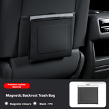 SEAMETAL Leather Car Trash Can Magnetic Seat Back Hanging Hidden Storage Bag Vehicle Interior Organizer Creative Auto Accessories