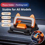 SEAMETAL Universal Dashboard Car Phone Holder 360° Rotation Stable Car Phone Mount With Parking Number Plate Smartphone Navigation Holder