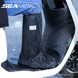 SEAMETAL Riding Rain Boots Cover Waterproof Shoes Men Women Non-slip Reflective Shoes Cover For Motorcycle Boots Rain Cover