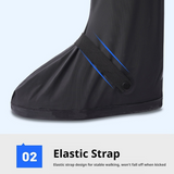 SEAMETAL Riding Rain Boots Cover Waterproof Shoes Men Women Non-slip Reflective Shoes Cover For Motorcycle Boots Rain Cover