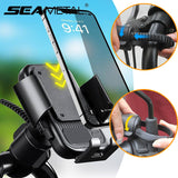 SEAMETAL Universal Motorcycle Phone Holder 360° Adjustable Shockproof Electric Bike Riding Cellphone Mount Navigation Bracket