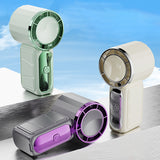 SEAMETAL Mini Portable Fan Air Turbo Tech 5 Gear Wind Adjustable Handheld Fan LED Display Ultra-quiet USB Rechargeable Pocket Fan