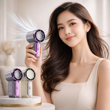 SEAMETAL Mini Portable Fan Air Turbo Tech 5 Gear Wind Adjustable Handheld Fan LED Display Ultra-quiet USB Rechargeable Pocket Fan