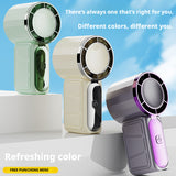 SEAMETAL Mini Portable Fan Air Turbo Tech 5 Gear Wind Adjustable Handheld Fan LED Display Ultra-quiet USB Rechargeable Pocket Fan