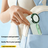 SEAMETAL Mini Portable Fan Air Turbo Tech 5 Gear Wind Adjustable Handheld Fan LED Display Ultra-quiet USB Rechargeable Pocket Fan