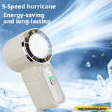 SEAMETAL Mini Portable Fan Air Turbo Tech 5 Gear Wind Adjustable Handheld Fan LED Display Ultra-quiet USB Rechargeable Pocket Fan