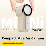 SEAMETAL Mini Portable Fan Air Turbo Tech 5 Gear Wind Adjustable Handheld Fan LED Display Ultra-quiet USB Rechargeable Pocket Fan