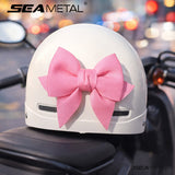SEAMETAL Motorcycle Helmet Bow Fabric Ribbon Layered Loops Adhesive Attachment Personalized Styling Helmet Decoration