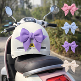 SEAMETAL Motorcycle Helmet Bow Fabric Ribbon Layered Loops Adhesive Attachment Personalized Styling Helmet Decoration