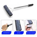 SEAMETAL Car Window Cleaning Brush Telescopic Metal Handle Washable Microfiber Cover Squeegee Glass Care Detailing Tool