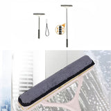 SEAMETAL Car Window Cleaning Brush Telescopic Metal Handle Washable Microfiber Cover Squeegee Glass Care Detailing Tool