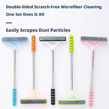 SEAMETAL Car Window Cleaning Brush Telescopic Metal Handle Washable Microfiber Cover Squeegee Glass Care Detailing Tool