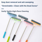 SEAMETAL Car Window Cleaning Brush Telescopic Metal Handle Washable Microfiber Cover Squeegee Glass Care Detailing Tool