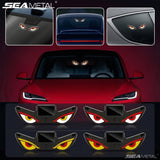 SEAMETAL Car Solar Window Light Demon Eye Graphic Suction Mount Rechargeable ABS Acrylic Body Vehicle Styling Decor