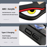 SEAMETAL Car Solar Window Light Demon Eye Graphic Suction Mount Rechargeable ABS Acrylic Body Vehicle Styling Decor