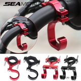 SEAMETAL Motorcycle Handlebar Hook Rotating Metal Clamp Padded Screw Mount Bag Hanging Daily Storage Scooter Accessories
