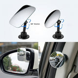 SEAMETAL Car Auxiliary Mirrors Adjustable View Angle Adhesive Base Parking Observation Swivel Support Mirror Accessories