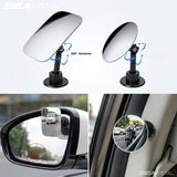 SEAMETAL Car Auxiliary Mirrors Adjustable View Angle Adhesive Base Parking Observation Swivel Support Mirror Accessories