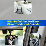 SEAMETAL Car Auxiliary Mirrors Adjustable View Angle Adhesive Base Parking Observation Swivel Support Mirror Accessories