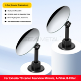 SEAMETAL Car Auxiliary Mirrors Adjustable View Angle Adhesive Base Parking Observation Swivel Support Mirror Accessories