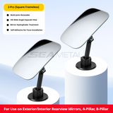 SEAMETAL Car Auxiliary Mirrors Adjustable View Angle Adhesive Base Parking Observation Swivel Support Mirror Accessories