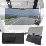 SEAMETAL Car Sun Visor Extender Tinted Hinged Shield Card Slots Storage Pocket Strap Mount Cabin Organizer Accessories