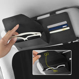 SEAMETAL Car Sun Visor Extender Tinted Hinged Shield Card Slots Storage Pocket Strap Mount Cabin Organizer Accessories