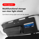 SEAMETAL Car Sun Visor Extender Tinted Hinged Shield Card Slots Storage Pocket Strap Mount Cabin Organizer Accessories