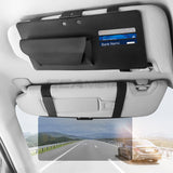 SEAMETAL Car Sun Visor Extender Tinted Hinged Shield Card Slots Storage Pocket Strap Mount Cabin Organizer Accessories