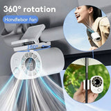 SEAMETAL Outdoor Clip Fan Rechargeable Cooling ABS Body Silicone Clip Adjustable Head Digital Display Portable Fan Tool
