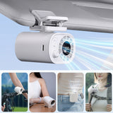 SEAMETAL Outdoor Clip Fan Rechargeable Cooling ABS Body Silicone Clip Adjustable Head Digital Display Portable Fan Tool