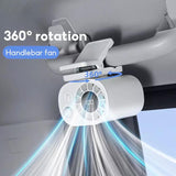 SEAMETAL Outdoor Clip Fan Rechargeable Cooling ABS Body Silicone Clip Adjustable Head Digital Display Portable Fan Tool