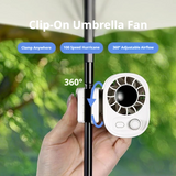 SEAMETAL Outdoor Clip Fan Rechargeable Cooling ABS Body Silicone Clip Adjustable Head Digital Display Portable Fan Tool