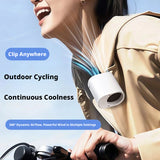 SEAMETAL Outdoor Clip Fan Rechargeable Cooling ABS Body Silicone Clip Adjustable Head Digital Display Portable Fan Tool